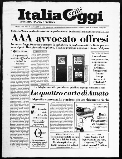 Italia oggi : quotidiano di economia finanza e politica